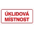 Značka Úklidová místnost, samolepicí fólie, 100 × 210 mm